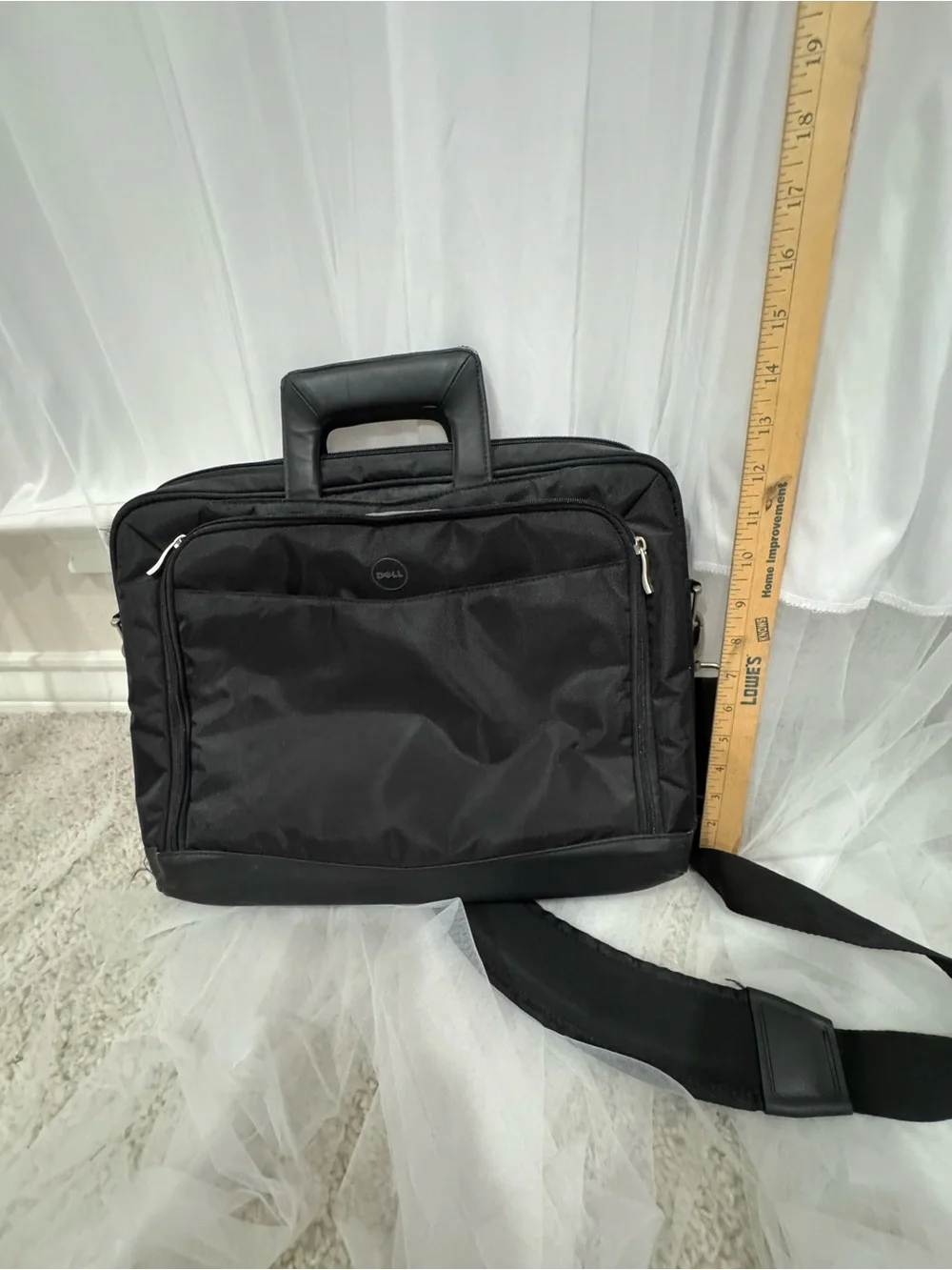 Black Men's Laptop Briefcase Bag with Adjustable Strap